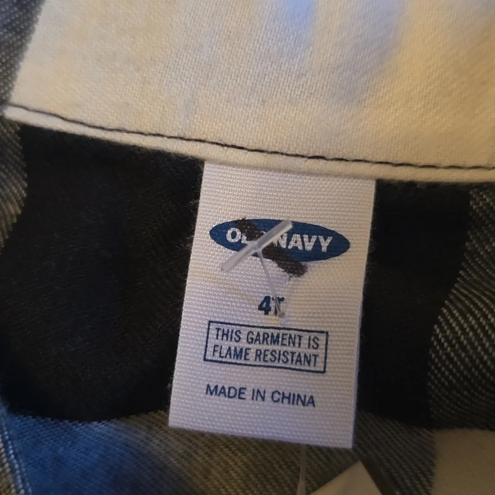 New Old Navy Boys Size‎ 4T Black White Buffalo Plaid PJ Set